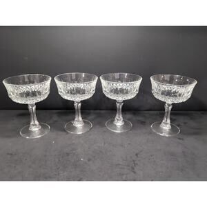 Wheaton Glass House Cotillion Set, Vintage Champagne Sherbet‎ Glasses, Set of 4